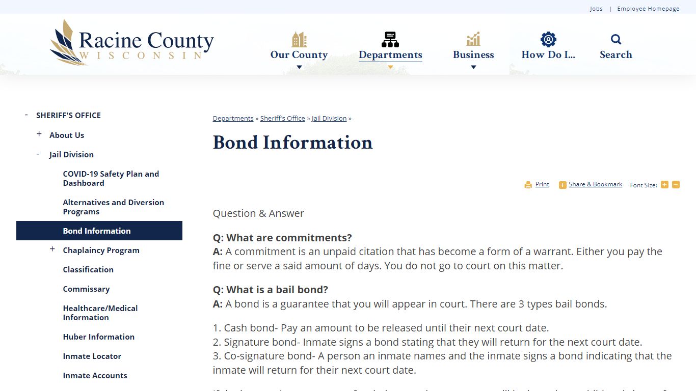 Bond Information | Racine County, WI